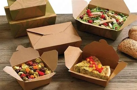 Food packaging materials in Kenya including pizza boxes, takeaway containers and greaseproof paper.